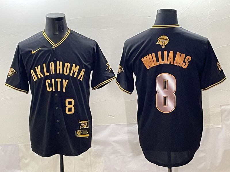 Men 2025 Oklahoma City Thunder #8 Williams Black Gold Nike Joint Name NBA Jersey style 13->oklahoma city thunder->NBA Jersey